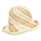 SEEBERGER | Bol�ro en paille de papier avec une �l�gante bande bicolore beige