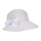 SEEBERGER | Cloche femme papier tress� avec noeud d�coratif blanc