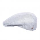 ALFONSO D�ESTE | Casquette plate deux pi�ces pour hommes 100% lin gris clair