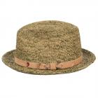 ALFONSO D�ESTE | Chapeau au crochet en raphia et paille olive