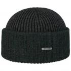 STETSON | Bonnet en pure laine, style urbain � mailles c�tel�es gris