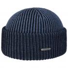 STETSON | Bonnet en pure laine, style urbain � mailles c�tel�es bleu clair